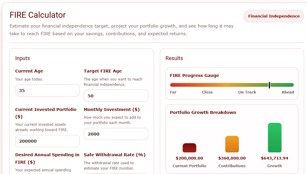 Advanced Real-World FIRE Calculator to Plan Early Retirement