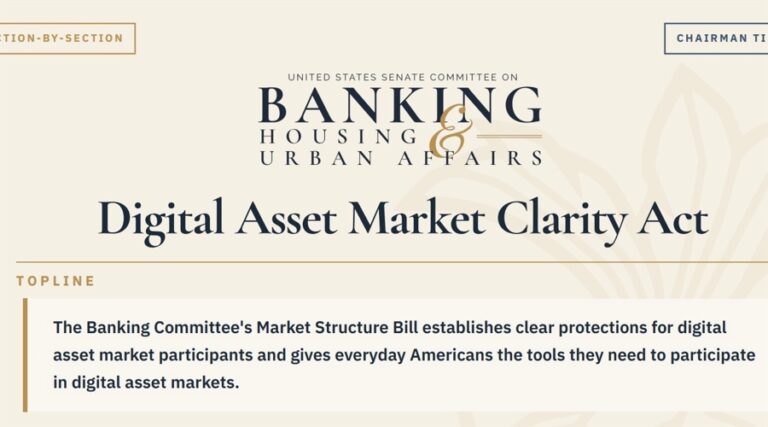 Screenshot of CLARITY Act. Source: U.S. Senate Committee on Banking, Housing, and Urban Affairs