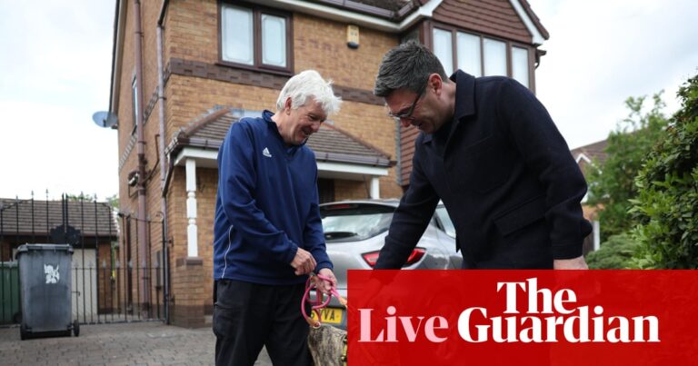 Burnham to launch byelection campaign as Green candidate quits after just nine hours – UK politics live