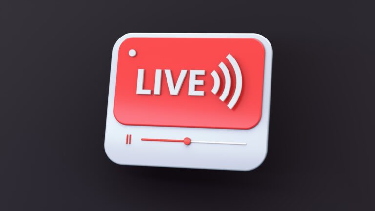 Streaming Social Media Icon. Stream Window, Online Stream, Broadcasting, Player, Online TV, Live Performances. Social Media Concept. Cartoon Minimal Style.