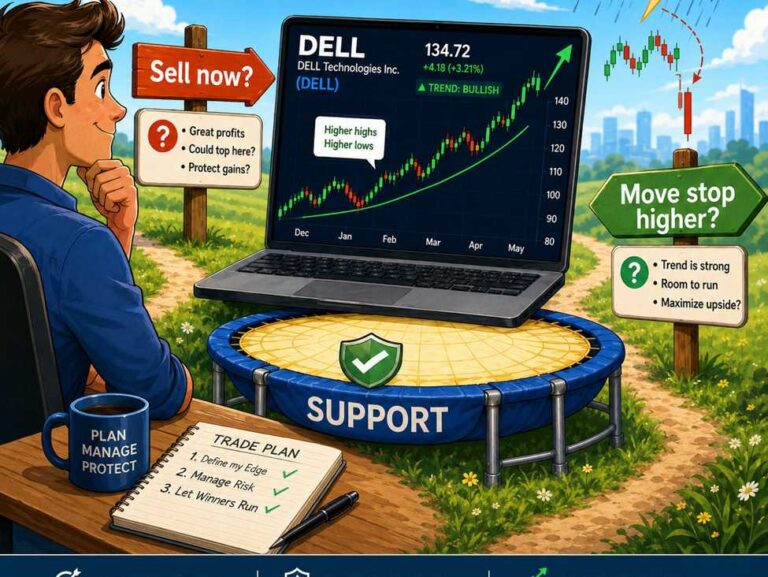Should you sell DELL stock or move your stop higher? Practical lesson in trade management | investingLive