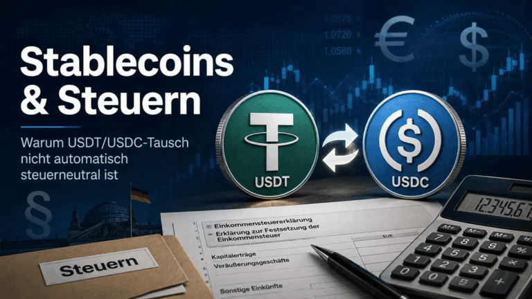 Stablecoins & Steuern: USDT/USDC-Tausch nicht steuerneutral