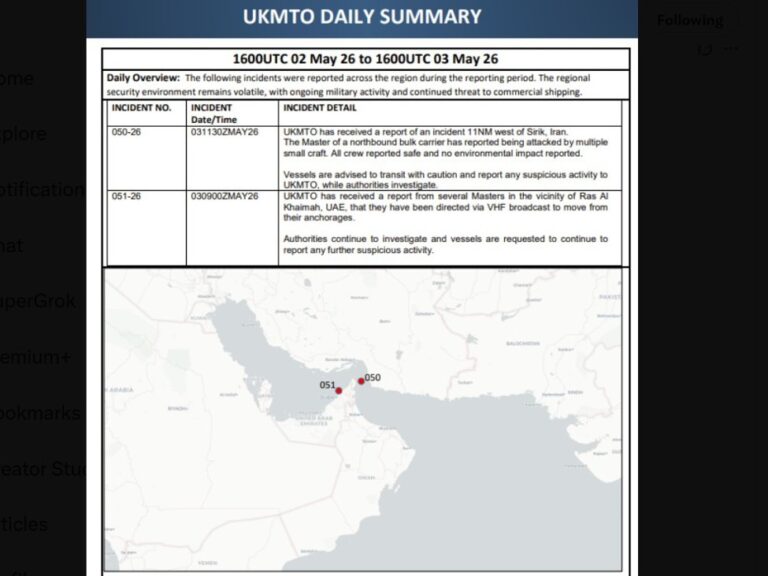 Weekend - Bulk carrier attacked by small craft off Iran's Sirik coast, crew safe | investingLive