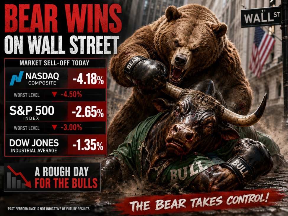 US stocks close sharply lower. The NASDAQ index has it worse trading day since April 2025 | investingLive